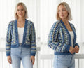 AZURE Hexagon Cardigan Crochet Pattern – Women's Granny Sweater PDF (XS-3XL)